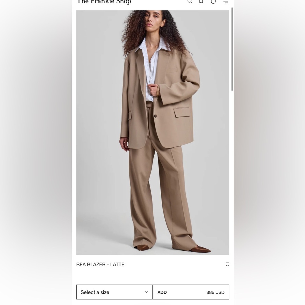 The frankie shop bea blazer latte tan XS